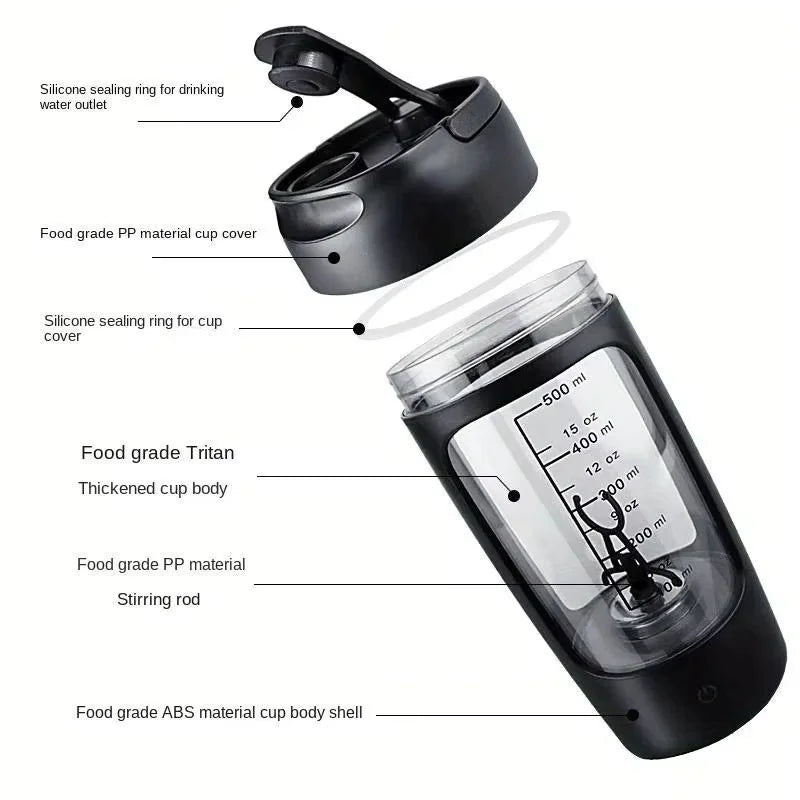Electric Protein Powder Blender Cup Fully Automatic Type C Rechargeable Shaker Milkshake Sports Accompanying Fitness Blender