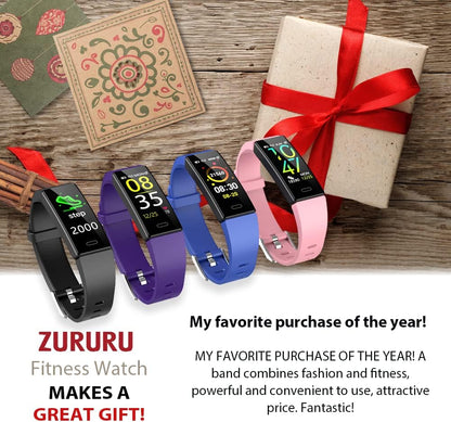 Fitness Tracker with Blood Pressure Heart Rate Sleep Monitor, Activity Tracker Watch with Connected GPS, Waterproof Calorie Step Counter (Purple)